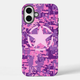Coques iPhone 16 Plus Star on Girl Hot Pink Camo