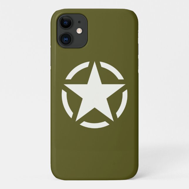 Coques Case-Mate iPhone Star Stencil Classic sur Khaki Green (Dos)