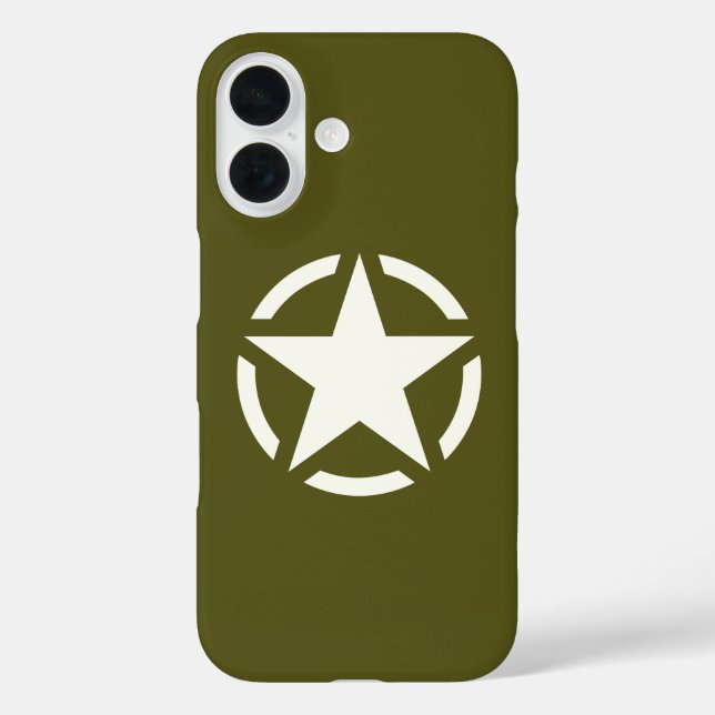 Coques Case-Mate iPhone Star Stencil Classic sur Khaki Green (Verso)