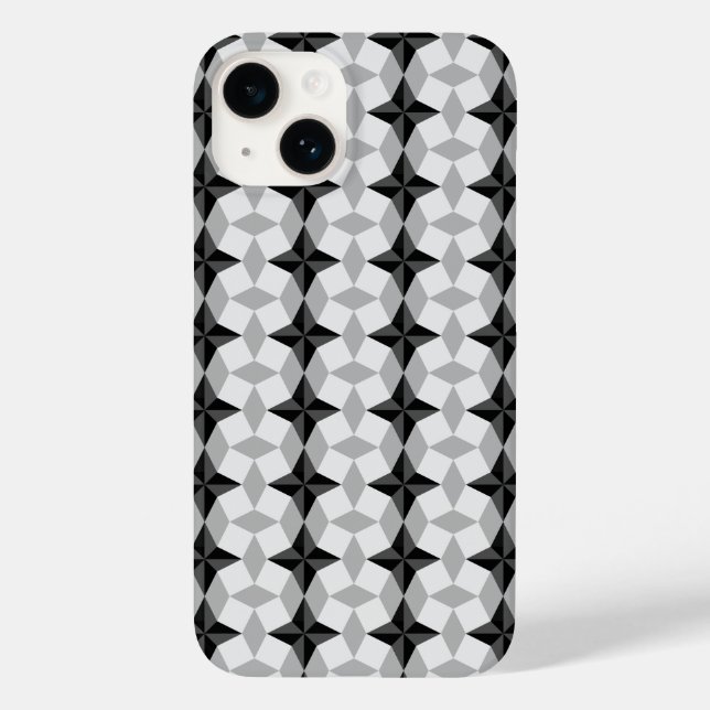 Coques Case-Mate iPhone Starbust noir et gris et Motif Rhombus (Verso)