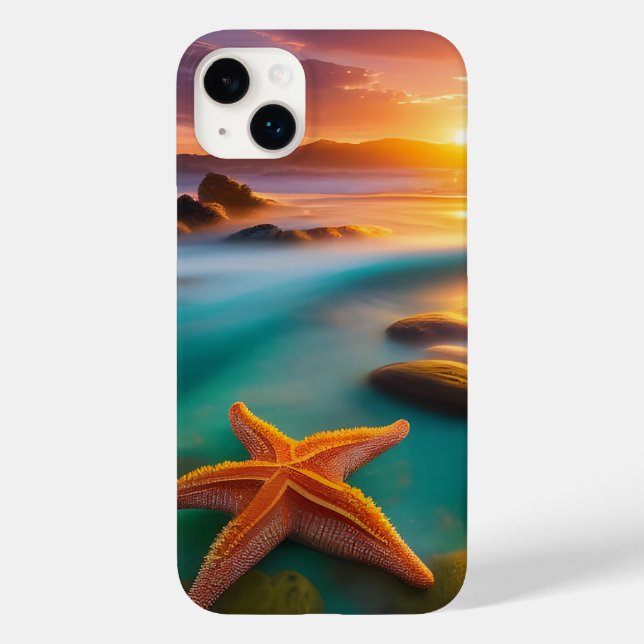Coques Case-Mate iPhone Starfish sur la plage à Dawn (Verso)