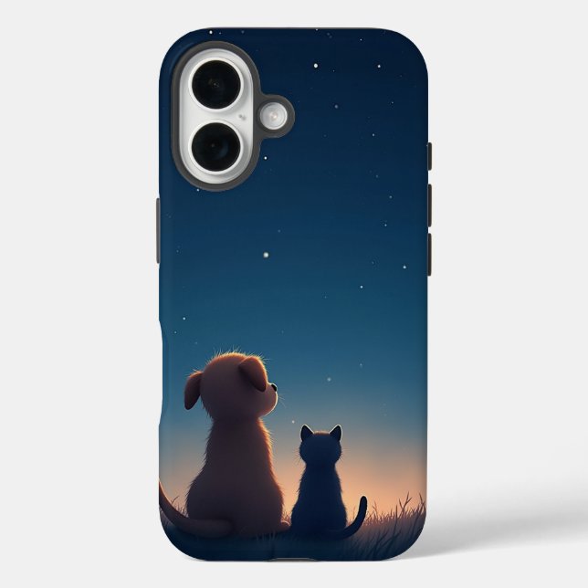 Coques Case-Mate iPhone Starlit Puppy & Kitten iPhone 16 Case (Verso)