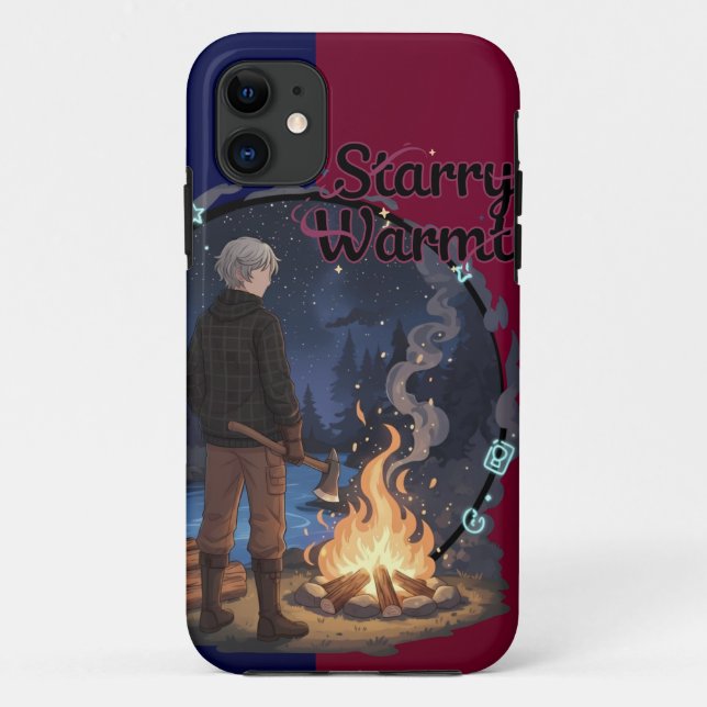 Coques Case-Mate iPhone Starry Warmth - Lumberjack Anime Boy by Campfire (Dos)