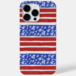 COQUE POUR POUR iPhone 14 PRO MAX STARS ET STRIPES PATRIOTIQUES BLEUS ROUGES