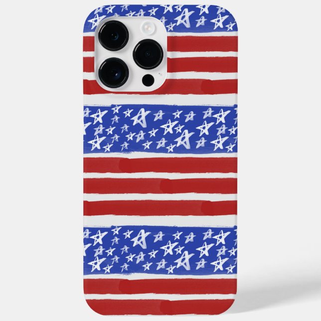 COQUES Case-Mate iPhone STARS ET STRIPES PATRIOTIQUES BLEUS ROUGES (Verso)