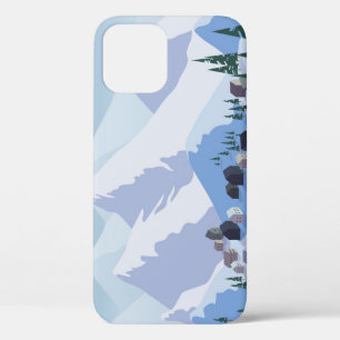 Case-Mate iPhone Case Station de ski : Paysage de montagne Vintage