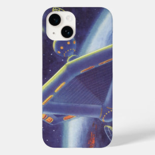 Coque Pour iPhone 14 Station spatiale en orbite de science-fiction vint