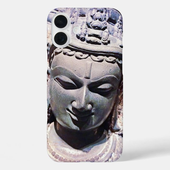 Coques Case-Mate iPhone Statue asiatique Antique Pierre Visage Photo Éléga (Verso)