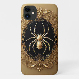 Case-Mate iPhone Case Statue d'araignée en or sur design de filigrane or