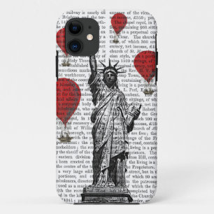 Coques Pour iPhone Statue de la Liberté et Ballons rouges à air chaud