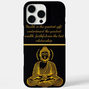 Coques iPhone 16 Pro Max Statue du Bouddha d'or dans la méditation