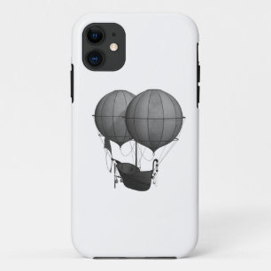 Case-Mate iPhone Case Steampunk Design Machine volante noire et blanche
