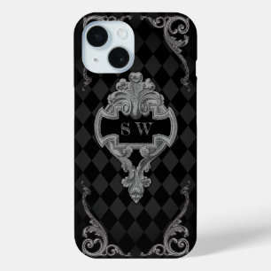 Coque Pour iPhone 15 Steampunk Goth Monogrammé