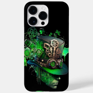 COQUE POUR POUR iPhone 14 PRO MAX STEAMPUNK IRLANDAIS GREEN & BLACK LEPRECHAUN CASQU