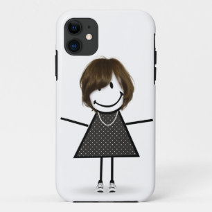 Case-Mate iPhone Case Stick Figure Girl en Basket avec cheveux