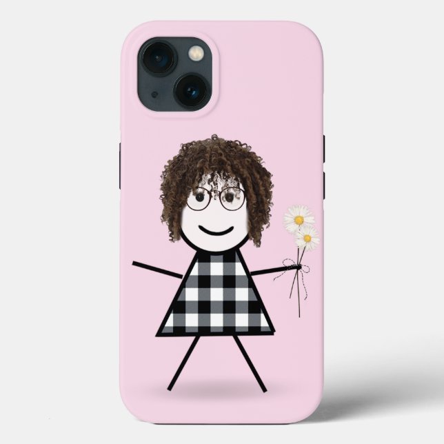 Coques Case-Mate iPhone Stick Girl avec Daisy Bouquet (Verso)