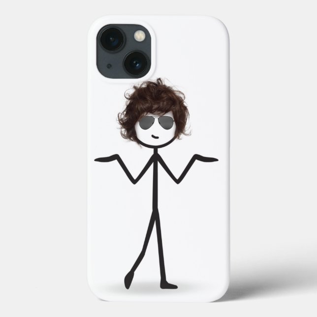 Coques Case-Mate iPhone Stick Girl avec lunettes de soleil et cheveux (Verso)