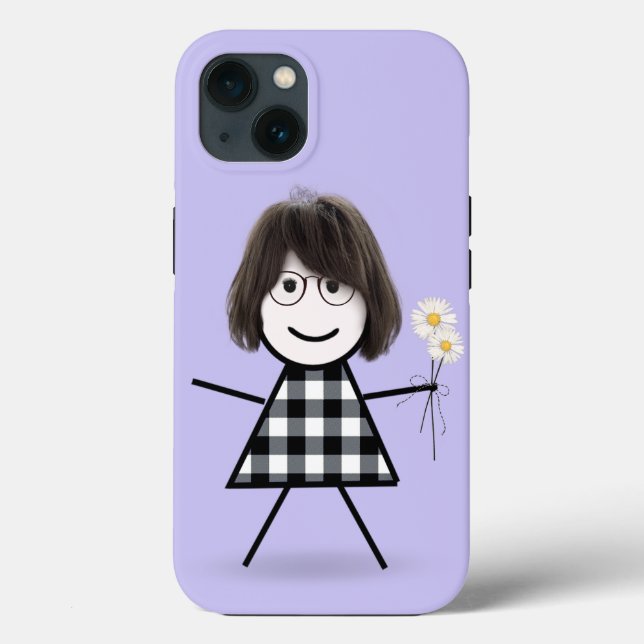 Coques Case-Mate iPhone Stick Girl with Daisies (Verso)