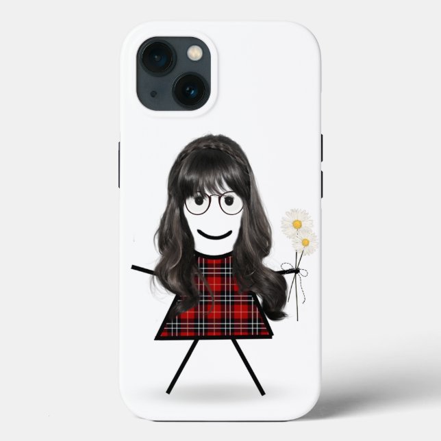 Coques Case-Mate iPhone Stick Girl with Daisies (Verso)