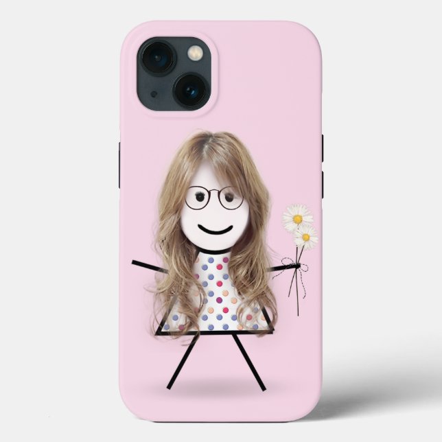 Coques Case-Mate iPhone Stick Girl with Daisies (Verso)
