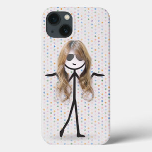 Case-Mate iPhone Case Stick Girl with Hair on Dots