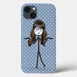 Case-Mate iPhone Case Stick Girl with Hair on Dots