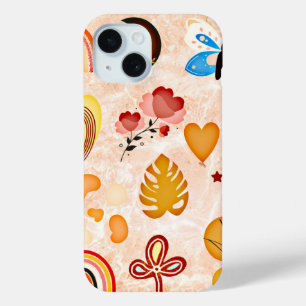 Coque Pour iPhone 15 Stickers esthétiques Boho Collage Téléphone Case