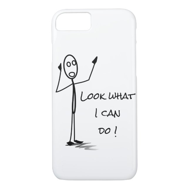 Coques Case-Mate iPhone Stickman drôle sur téléphone noir blanc (Dos)