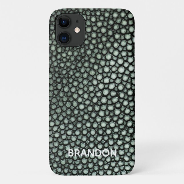 Coques Case-Mate iPhone Stingray Skin Green Nom d'impression personnalisé (Dos)