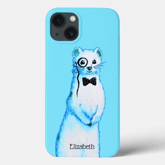 Coques Case-Mate iPhone Stoat blanc Ermine Cute Mustelid Ferret Art (Verso)