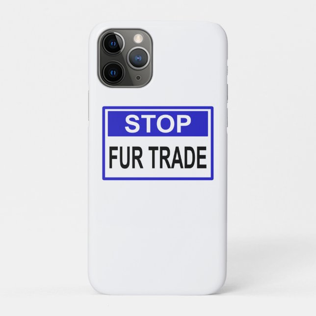 Coques Case-Mate iPhone Stop Fur Trade Panneau bleu (Dos)