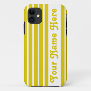 Coque iPhone 11 Stripe Safari Golden Poppy avec le nom
