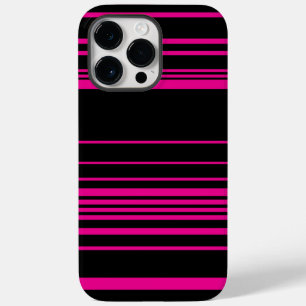 Coque Pour Pour iPhone 14 Pro Max Stripes complexes - Magenta et Noir