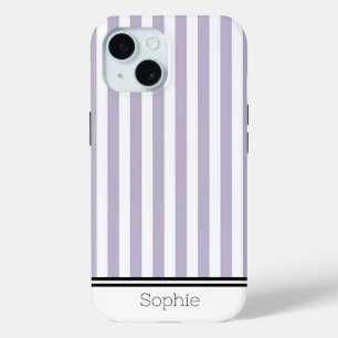 Coque Pour iPhone 15 Stripes de lavande personnalisé Samsung