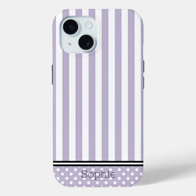 Coques Case-Mate iPhone Stripes et points lavande personnalisés Samsung (Verso)