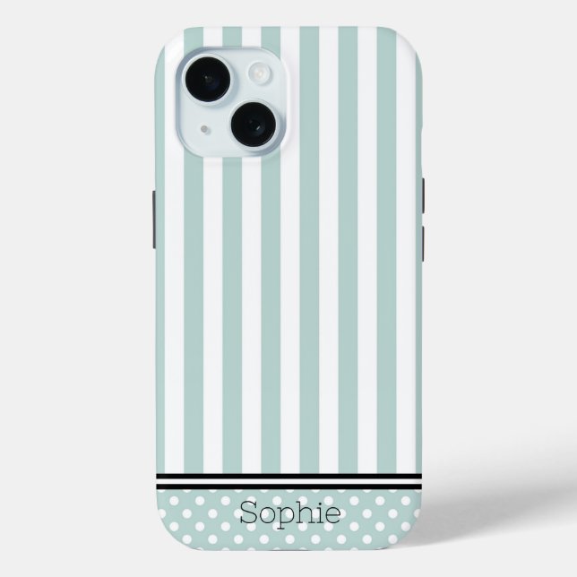 Coques Case-Mate iPhone Stripes et points turquoises Samsung personnalisé (Verso)