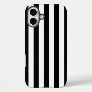 Coques iPhone 16 Plus Stripes intemporelles noir et blanc
