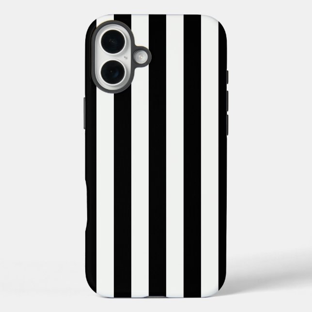 Coques Case-Mate iPhone Stripes intemporelles noir et blanc (Verso)