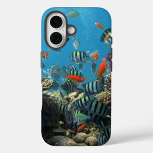 Coque Pour iPhone 16 Stripey Poisson Tropical Coral Chaos