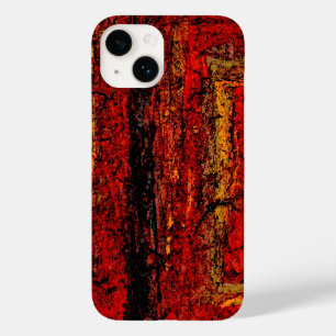 Coque Pour iPhone 14 Structure Abstrait Afrique rouge