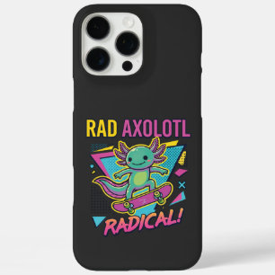 Coques iPhone 16 Pro Max Style Axolotl Vintage 90 néon Skateboard Rad