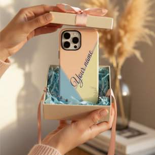 Coques iPhone 16 Pro Max Stylé bloc de couleur années 80 nom personnalisé
