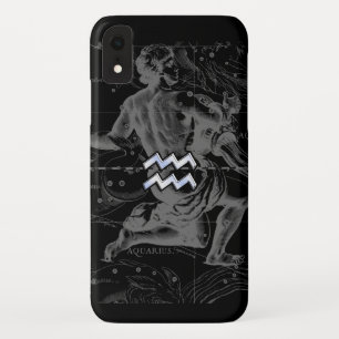 Coque Pour iPhone XR Style Chrome Aquarius Zodiac Connexion Hevelius