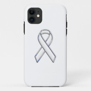 Coque Case-Mate Pour iPhone Style Chrome Triage Style Blanc Ribbon Sensibilisa