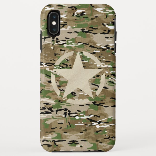 Coques Case-Mate iPhone Style de balise Star Stencil sur style Camo (Dos)