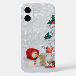 Coque Pour iPhone 16 style de Noël en arrêt sur image rétro