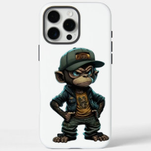 Coques iPhone 16 Pro Max Style de rue singe Attitude urbaine