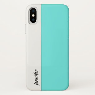 Coque iPhone X Style élégant Bloc de couleur avec votre nom