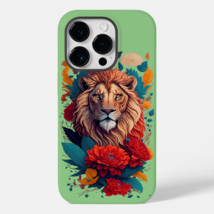 Coque Pour iPhone 14 Pro Style été Lion, floral
