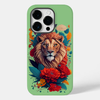 Coque Pour iPhone 14 Pro Style été Lion, floral